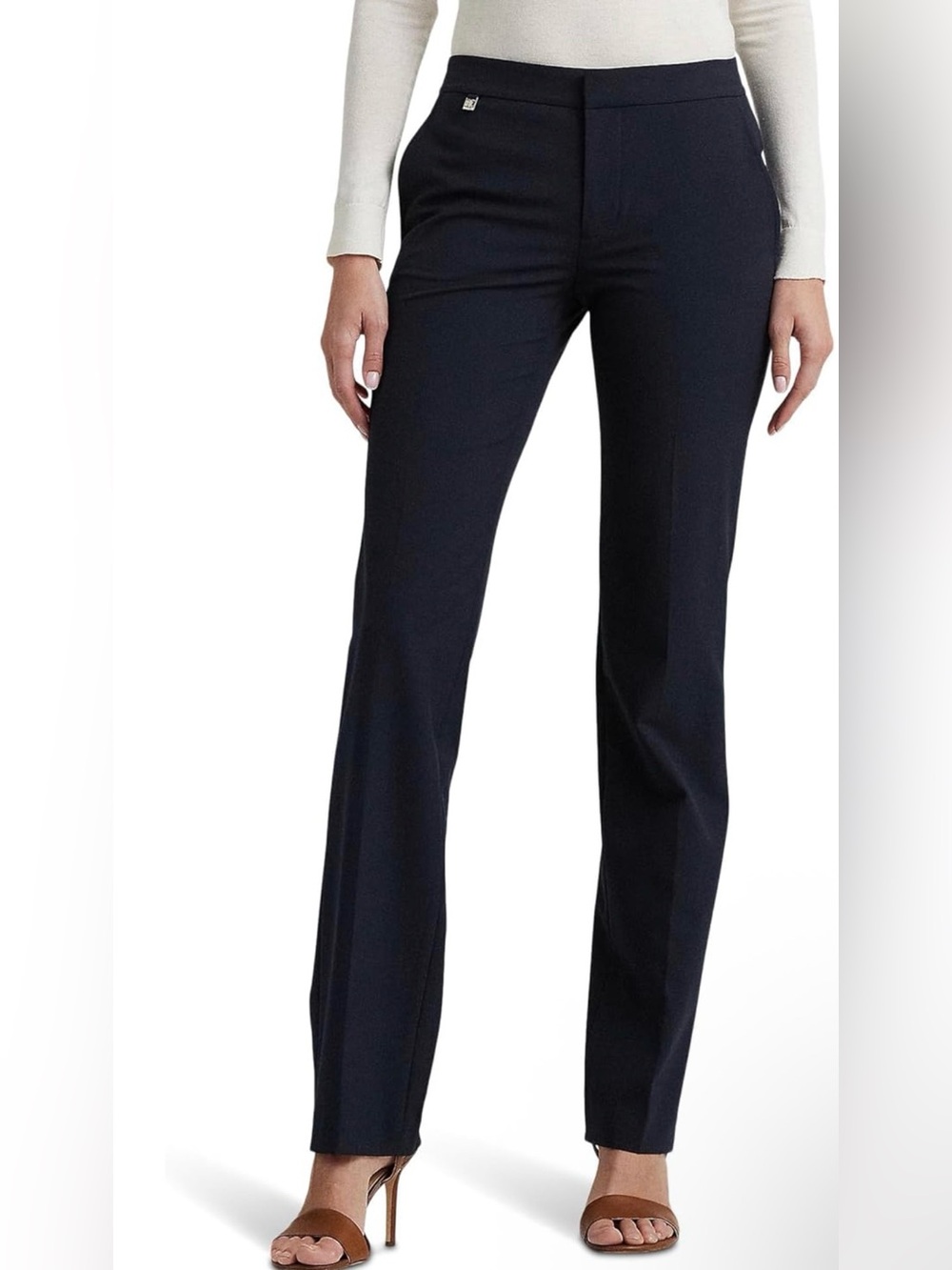 Lauren Ralph Lauren Navy Straight-Leg Trousers